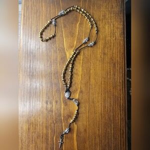 Religious Cross Rosary Necklace